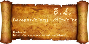 Beregszászy Lóránt névjegykártya